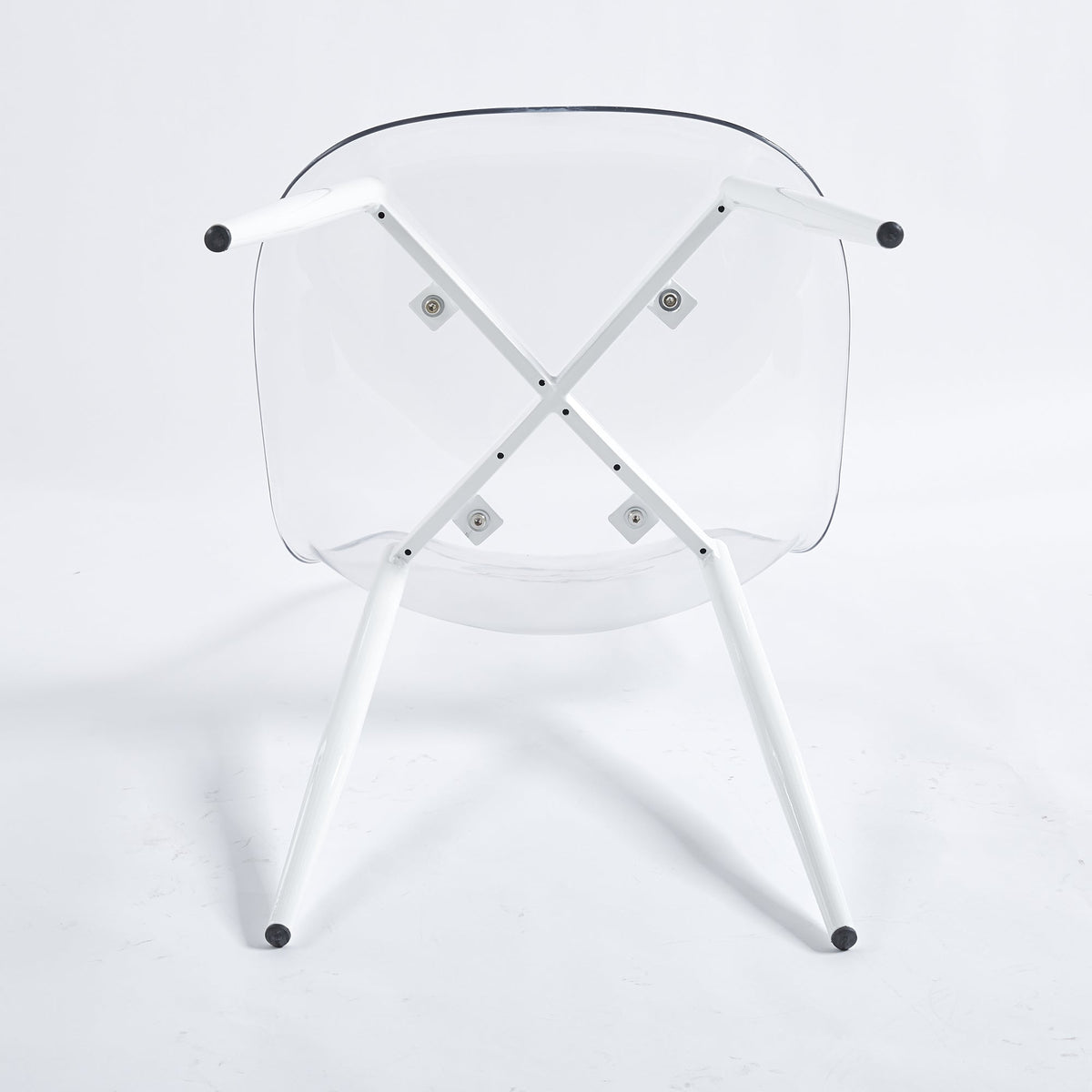 Clear Acrylic Accent Side Chairs w/ Metal Legs for Dining/Kitchen/Living Room 2pCS/CTN