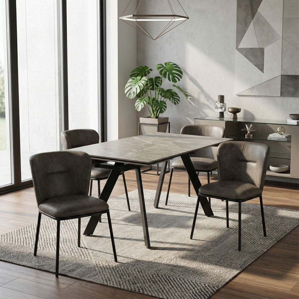 Fabric Upholstered Dining Room Chair with Curved Back，2PCS/CTN