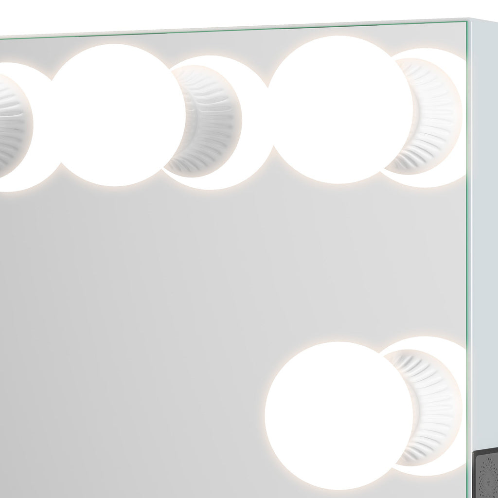 Vanitii LED G95 bulbs mounted on a vanity mirror