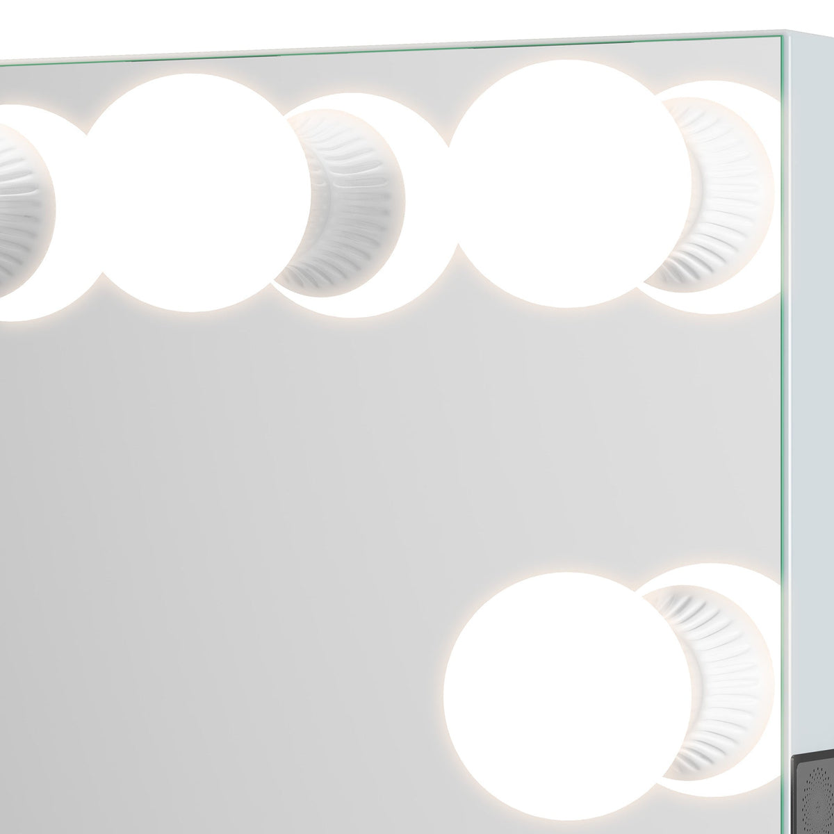 Vanitii LED G95 bulbs mounted on a vanity mirror
