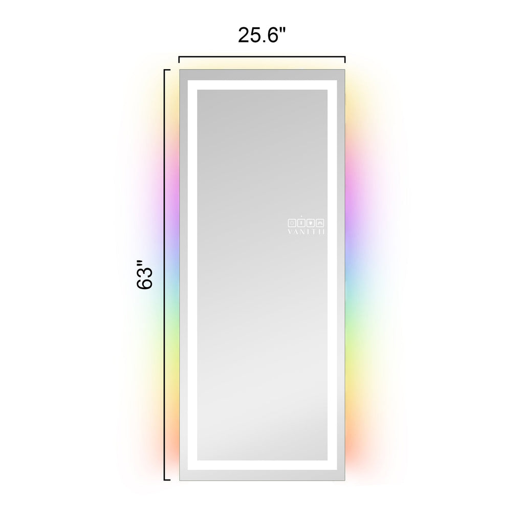VANITII Luxury Full Length Vanity Mirror Pro with dimensions 25.6 inches wide by 63 inches high