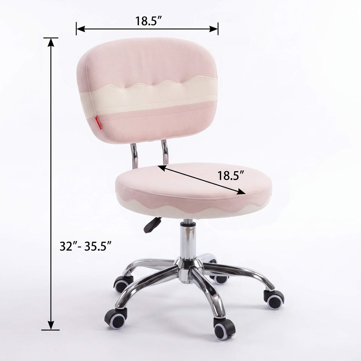 VANITII Cake 360-degree Seat Swivel Vanity Chair with Wheels & Adjustable Height