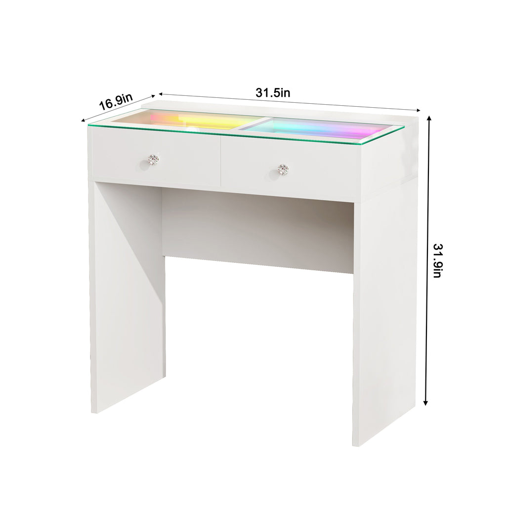 VANITII Scarlet 2 Top Drawers Vanity Desk