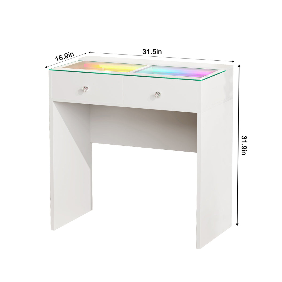 VANITII Scarlet 2 Top Drawers Vanity Desk