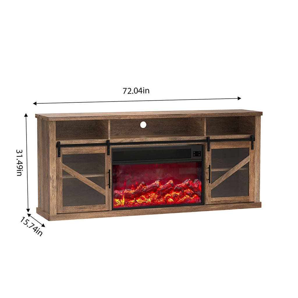 Fully Assembled 72" TV stand with an electronic fireplace (HZ01)