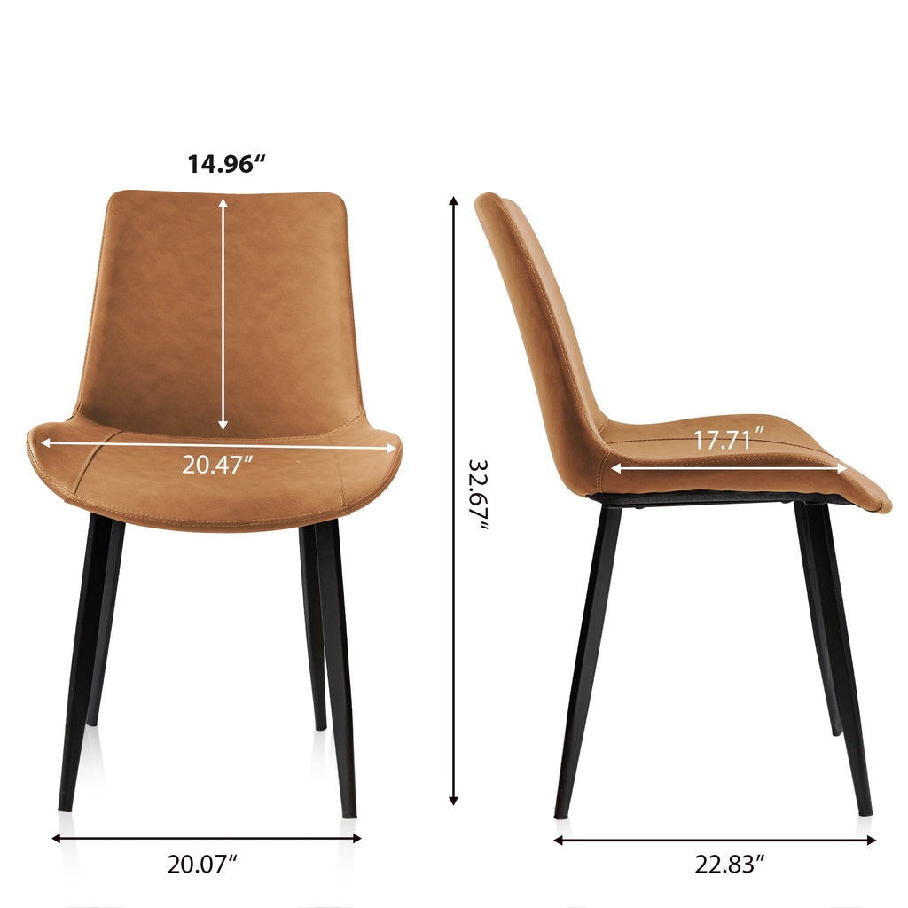 PU Leather Dining Chair with Metal Legs 4PCS/CTN