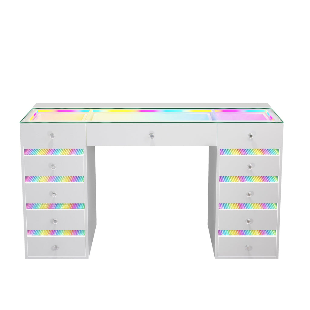 VANITII Fenair Drawer Vanity Table with RGB Lighting