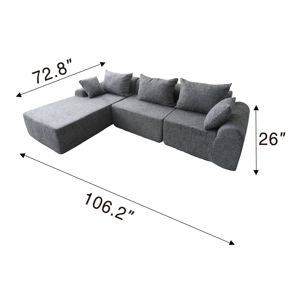 VANITII Modular Compressed Sectional Sofa - Multi-Piece Compressible Sofa Set
