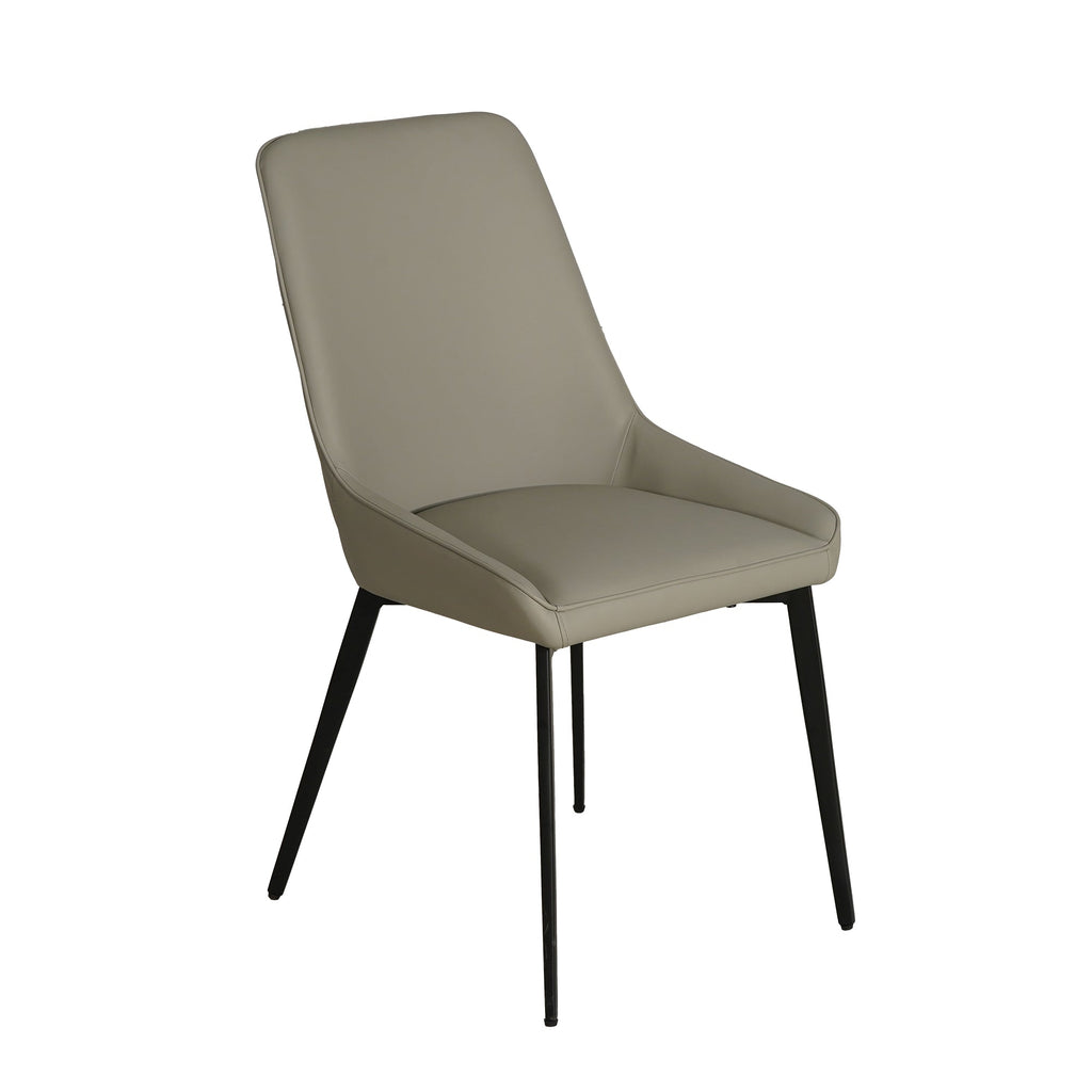 PU Upholstered Dining Room Chair with Sturdy Black Metal Legs，2PCS/CTN