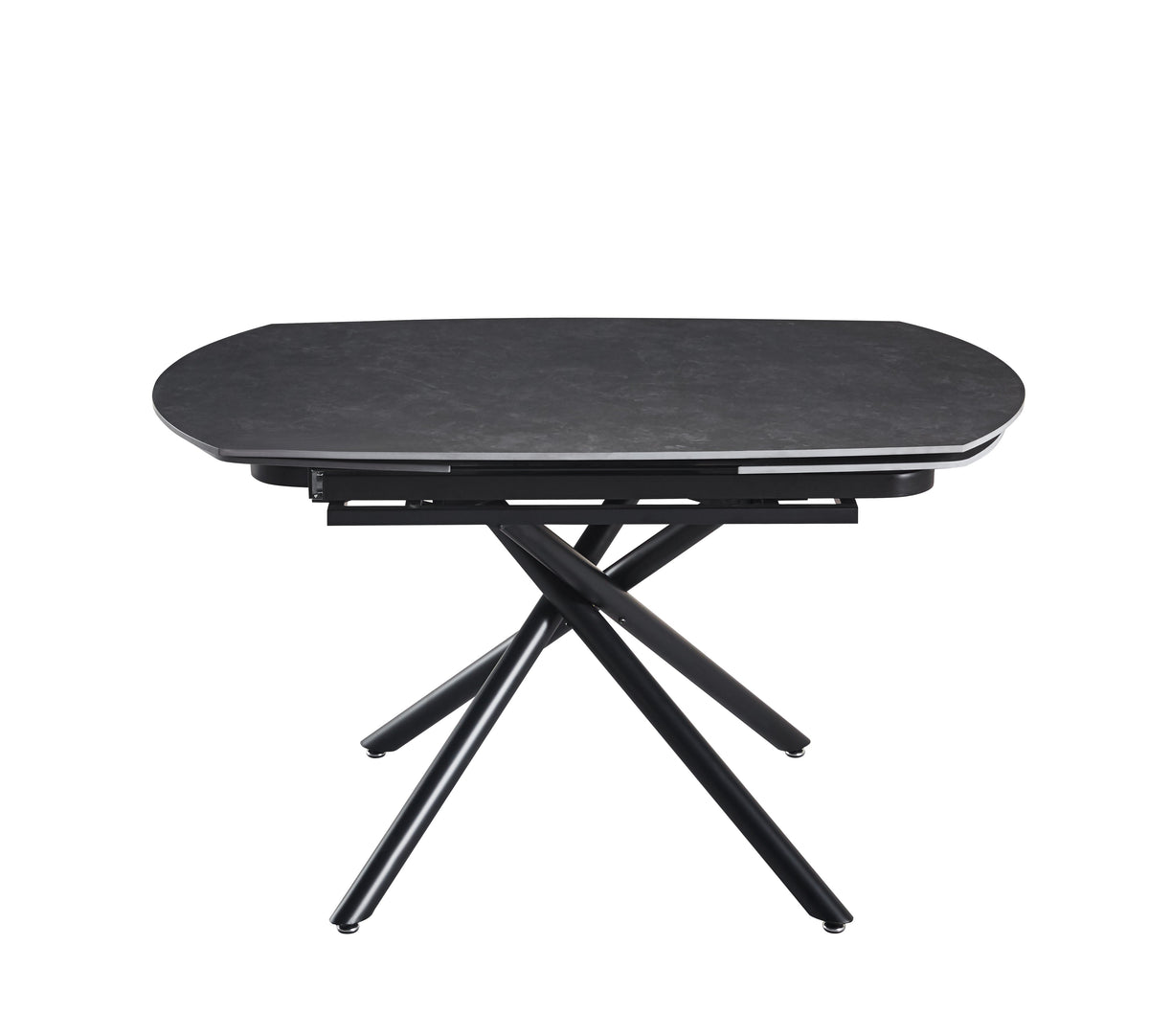 Extendable Ceramic Top Dining Table with Metal Legs (55.12 / 78.74 × 35.43 × 29.53)