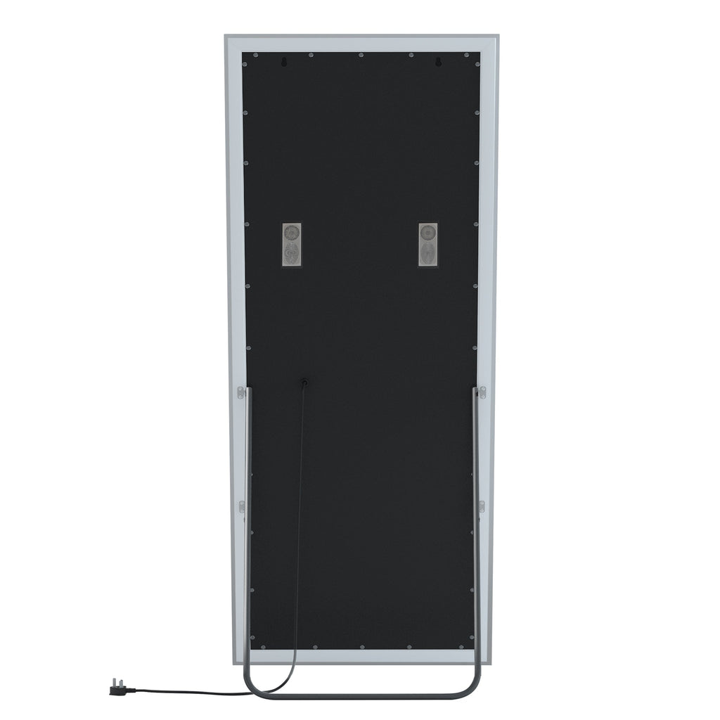Back view of Vanitii Luxury Full Length Vanity Mirror Pro with stand and power cord