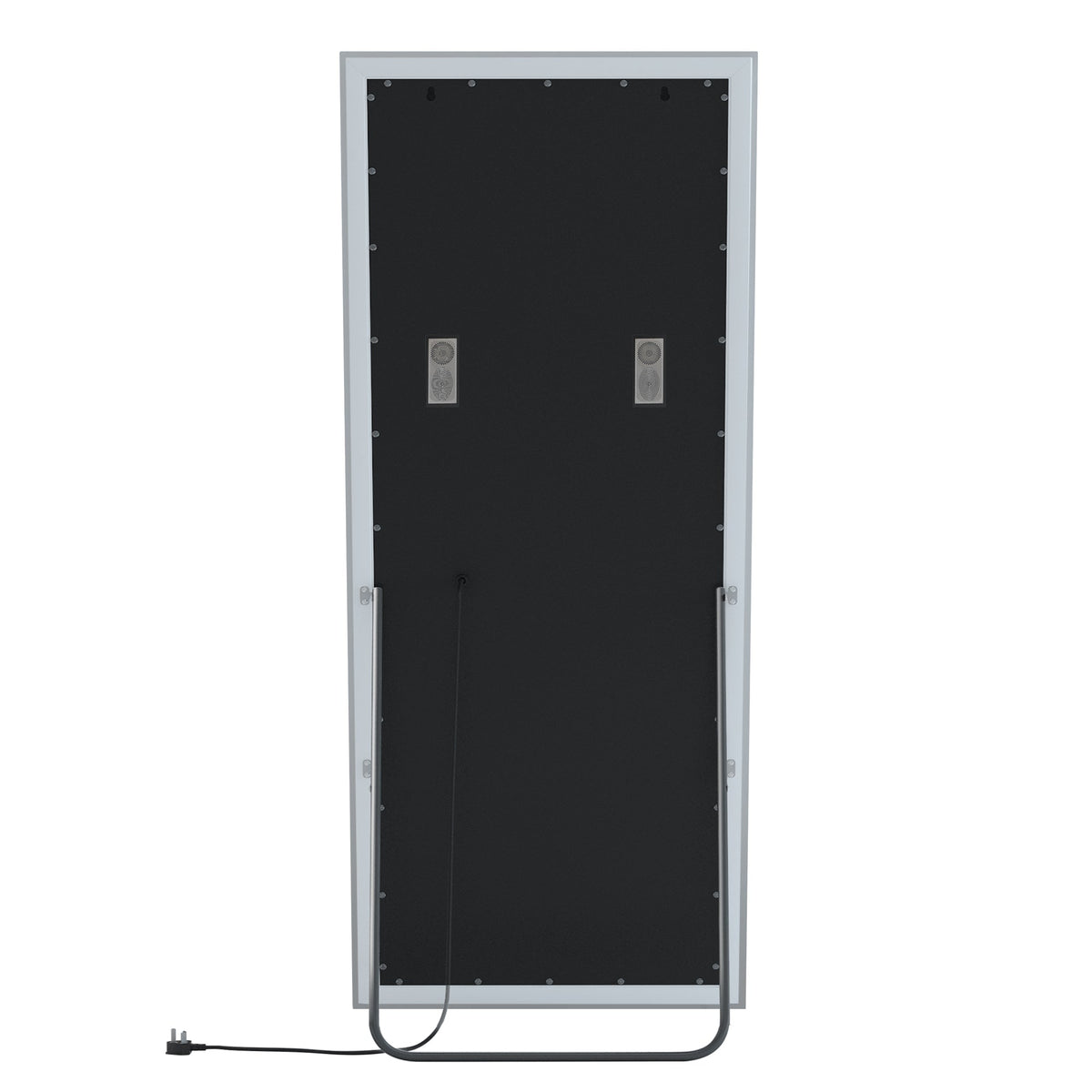 Back view of Vanitii Luxury Full Length Vanity Mirror Pro with stand and power cord