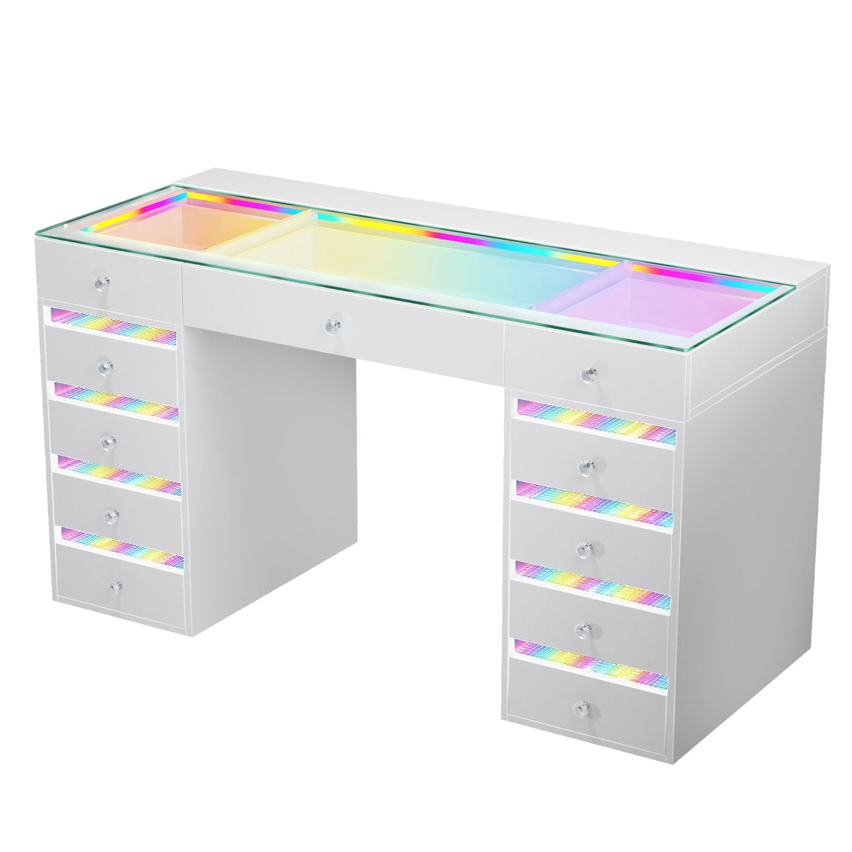 VANITII Fenair Drawer Vanity Table with RGB Lighting