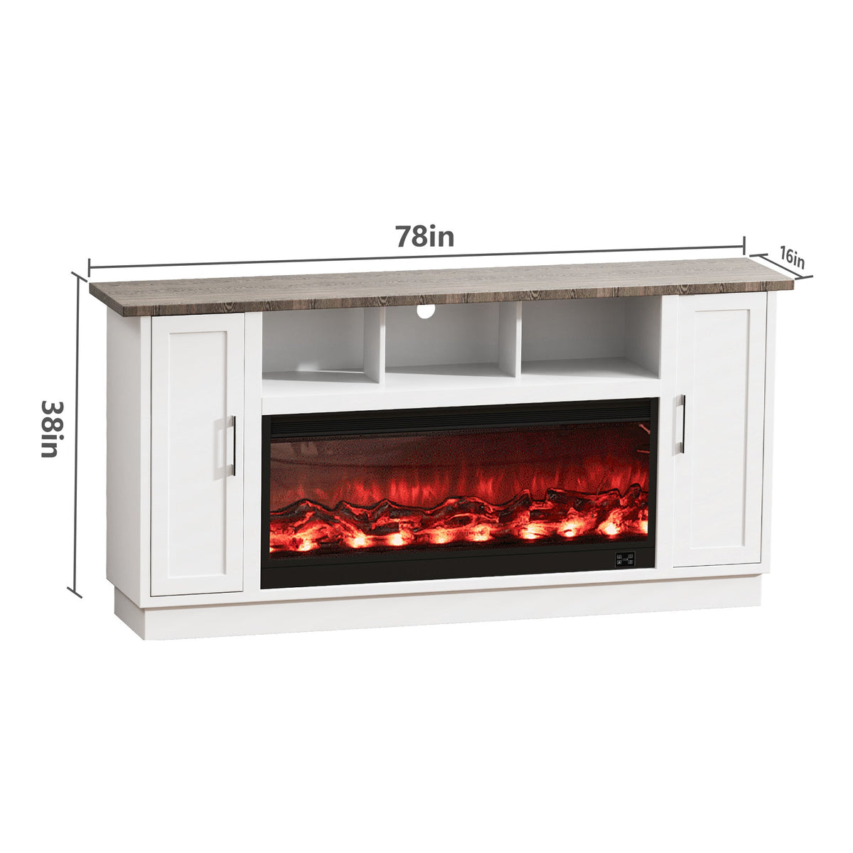 Fully Assembled TV stand with an electronic fireplace YQ18