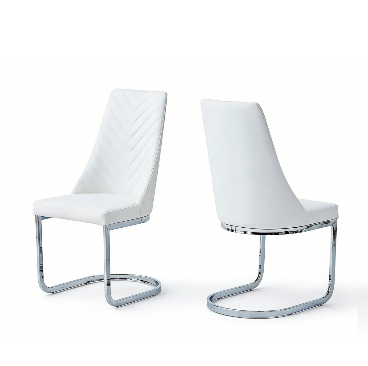 High Gloss Table and  Leather Chair-2PCS/CTN