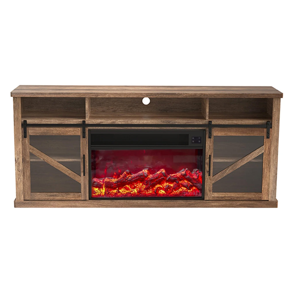 Fully Assembled 72" TV stand with an electronic fireplace (HZ01)