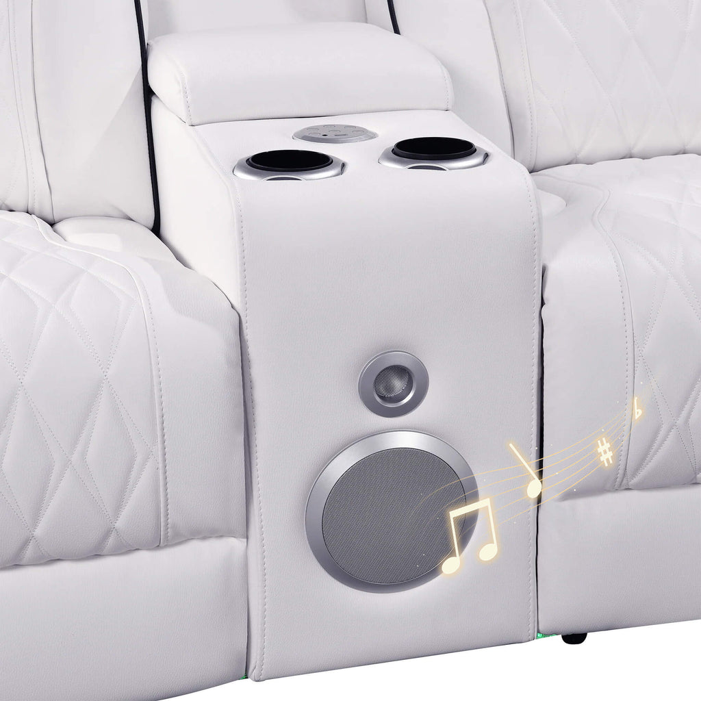 Jessie Luxury White Power Recliner Sofa Set