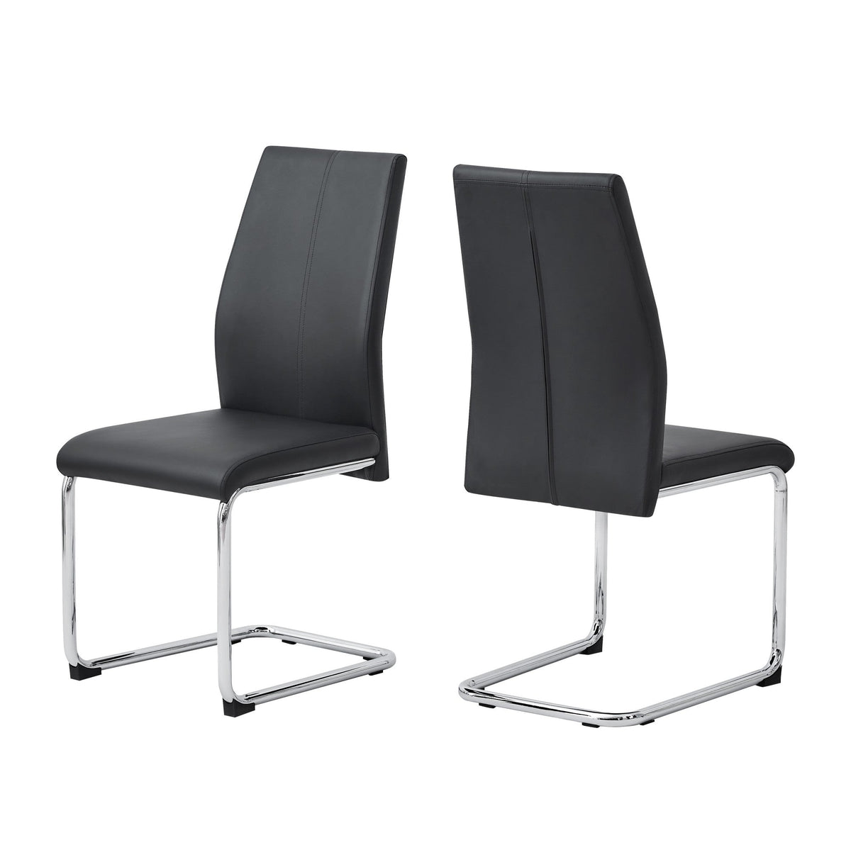 Black Leather Chrome Metal and Foam Dining ChairsCH006-2PCS/CTN