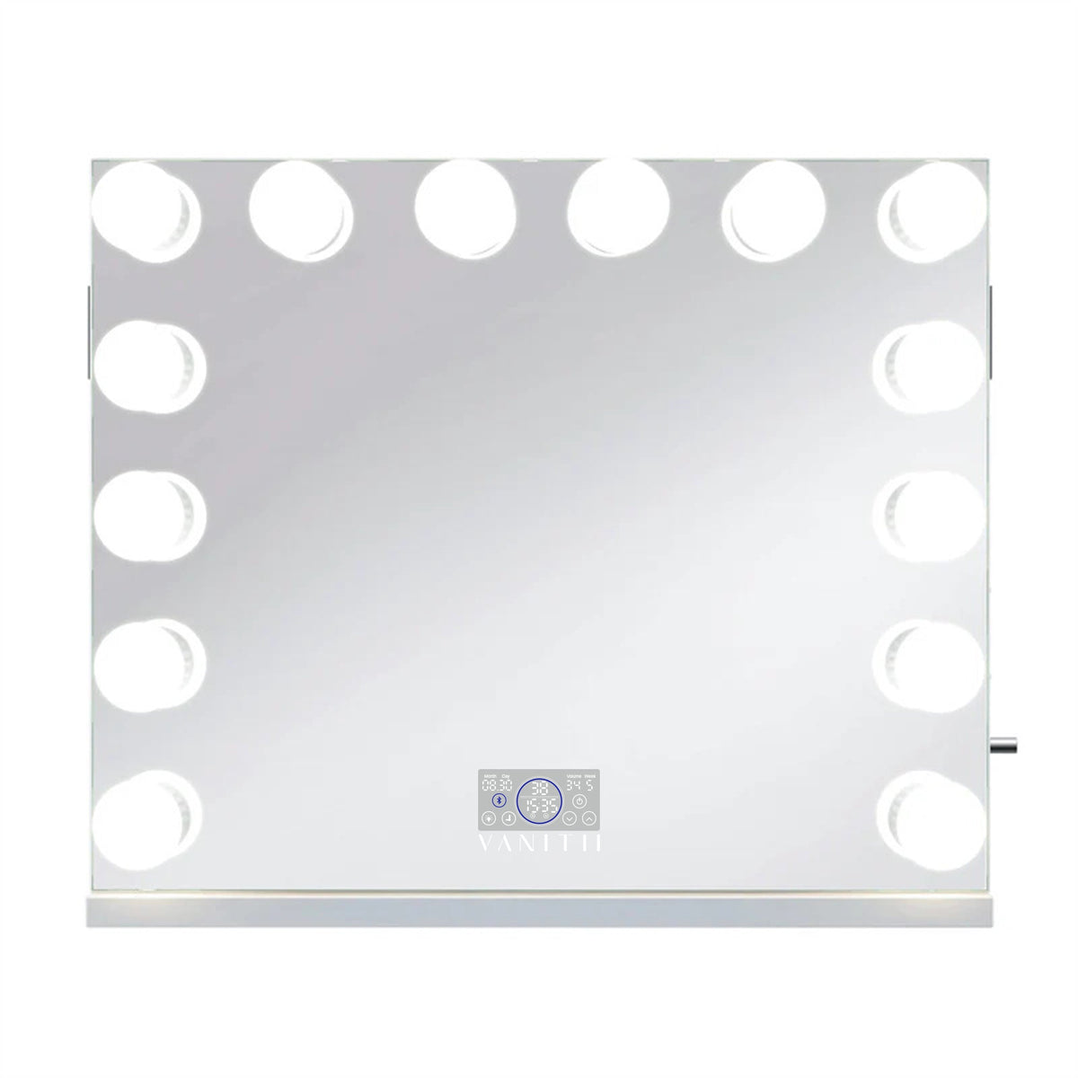 Vanitii Marilyn Hollywood vanity mirror with 14 dimmable LED bulbs and digital display