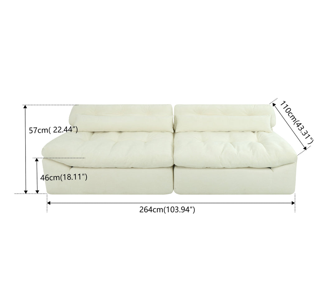 Loveseat Sofa Modern 2-Seater Velvet Couch for Living Rooms
