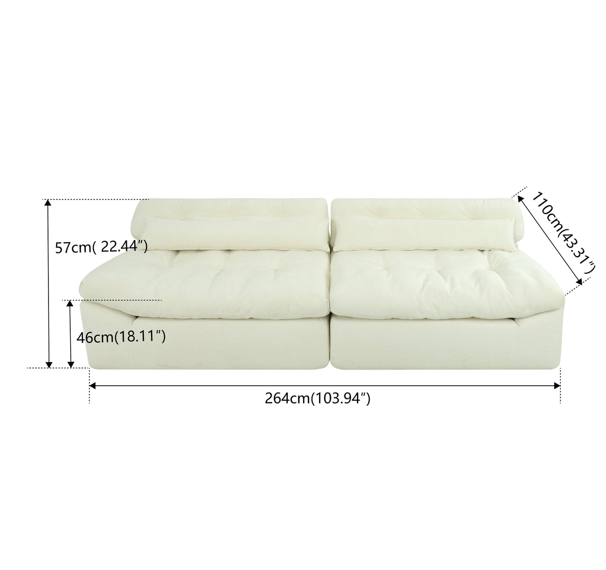 Loveseat Sofa Modern 2-Seater Velvet Couch for Living Rooms