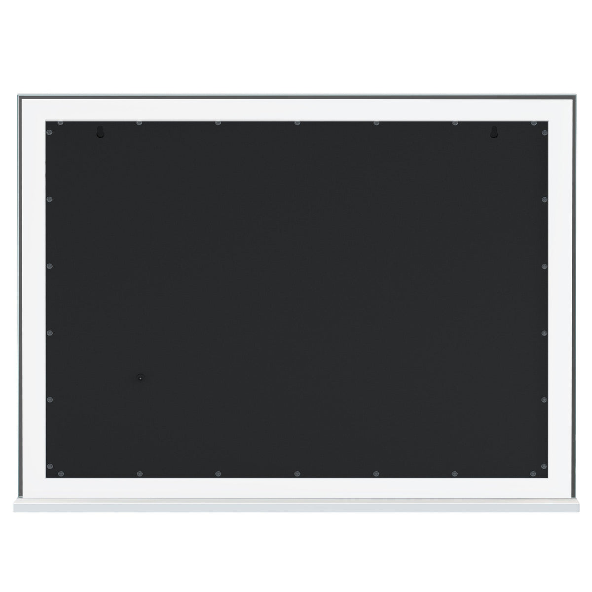 Blank blackboard with a white frame on a white background