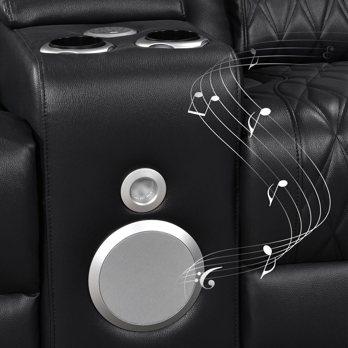 Jessie Power Recliner Black 2-seater Loveseat