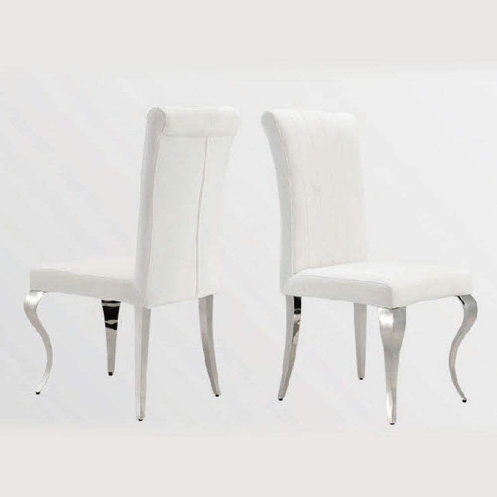 White Fabric Dining Chair