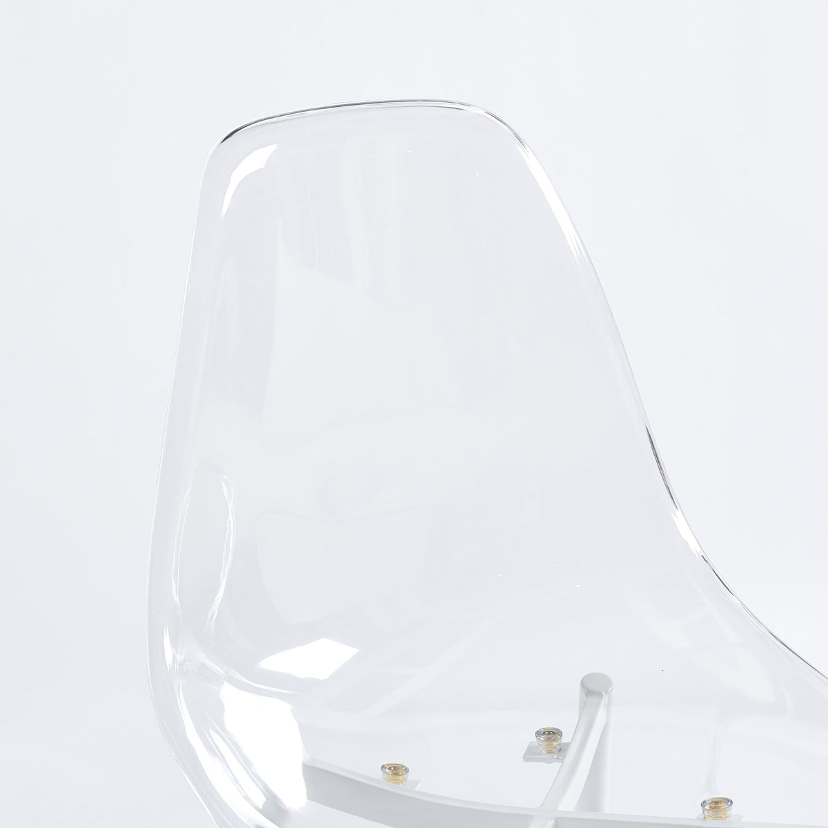 Clear Acrylic Accent Side Chairs w/ Metal Legs for Dining/Kitchen/Living Room 2pCS/CTN