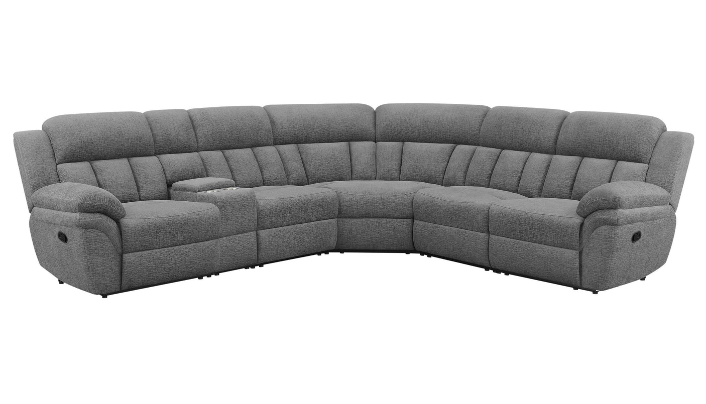 Gray sectional sofa on a white background