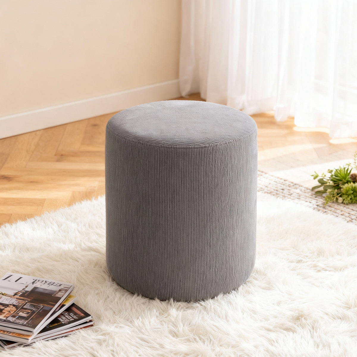 Vanity Chair Corduroy Stool