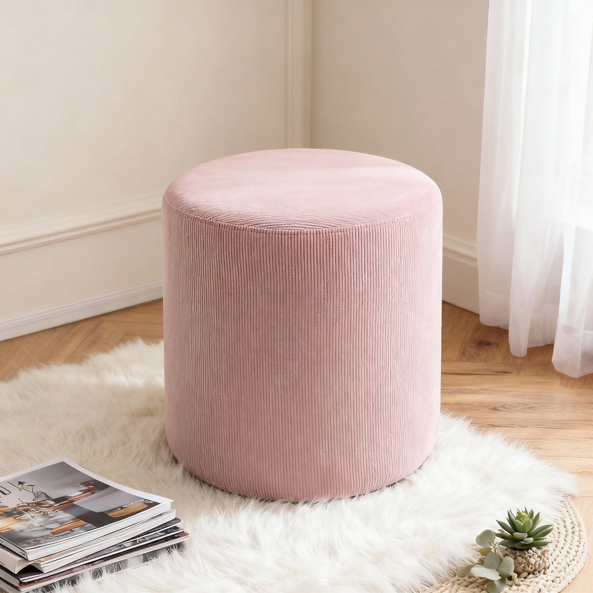 Vanity Chair Corduroy Stool