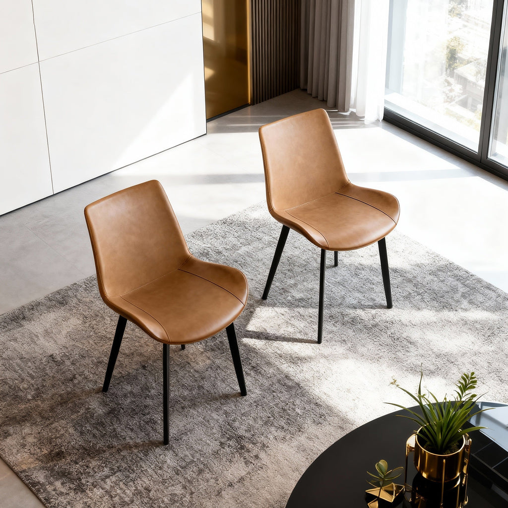 PU Leather Dining Chair with Metal Legs 4PCS/CTN