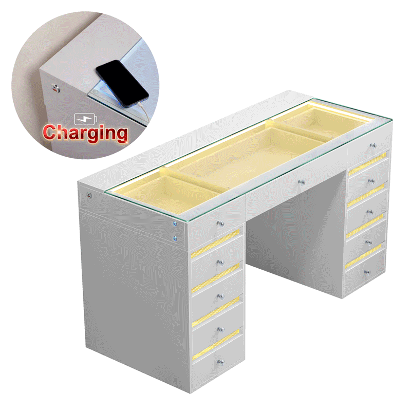 VANITII Fenair Drawer Vanity Table with RGB Lighting