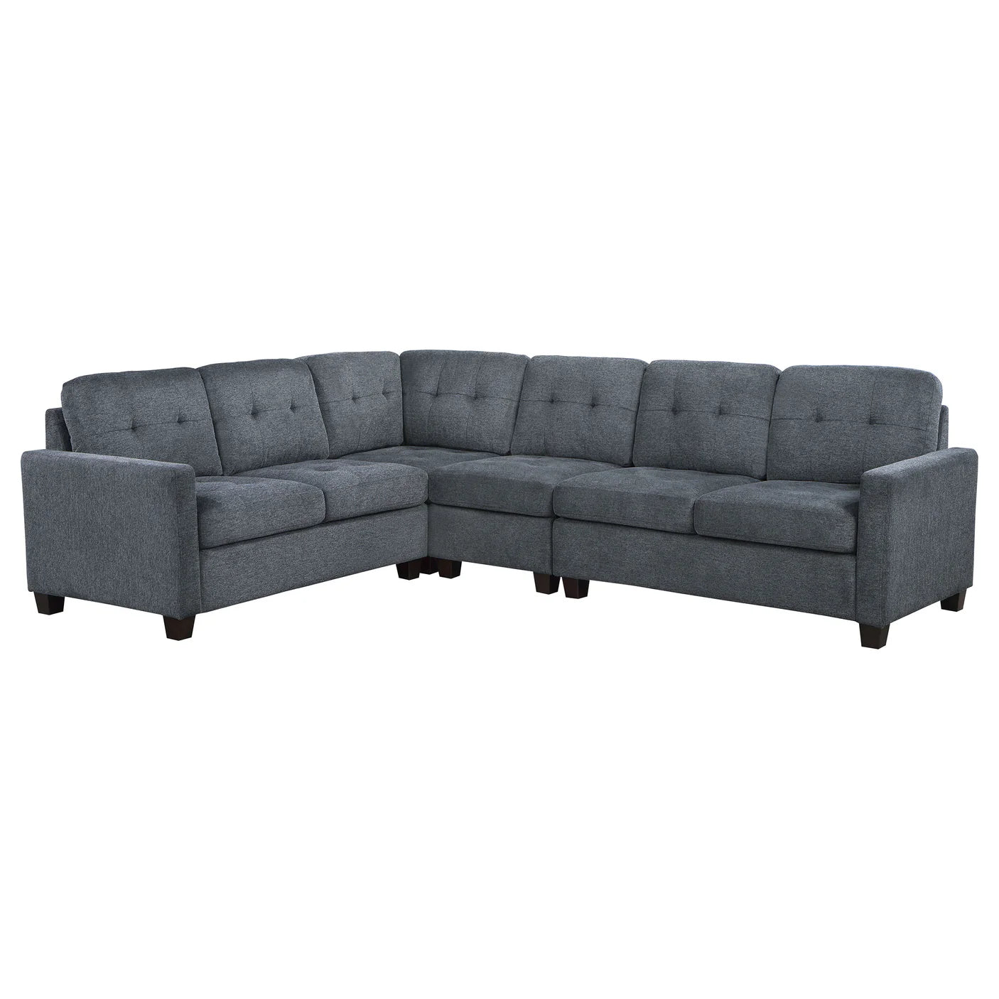 Gray sectional sofa on a white background
