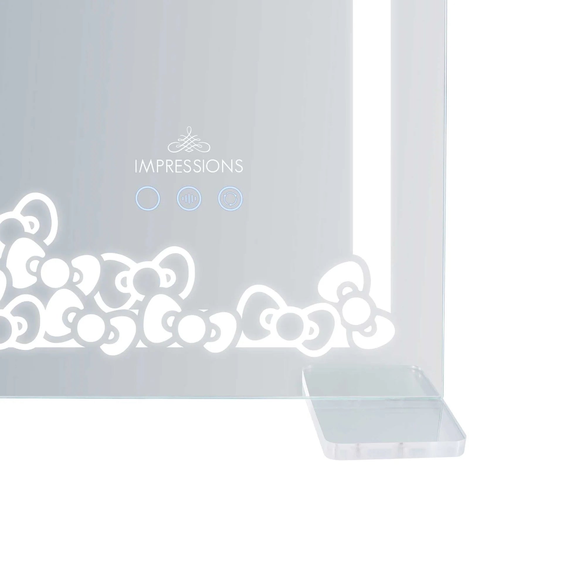Clear plastic sheet with decorative cut-out patterns on a white background, featuring the brand 'Impressions'.