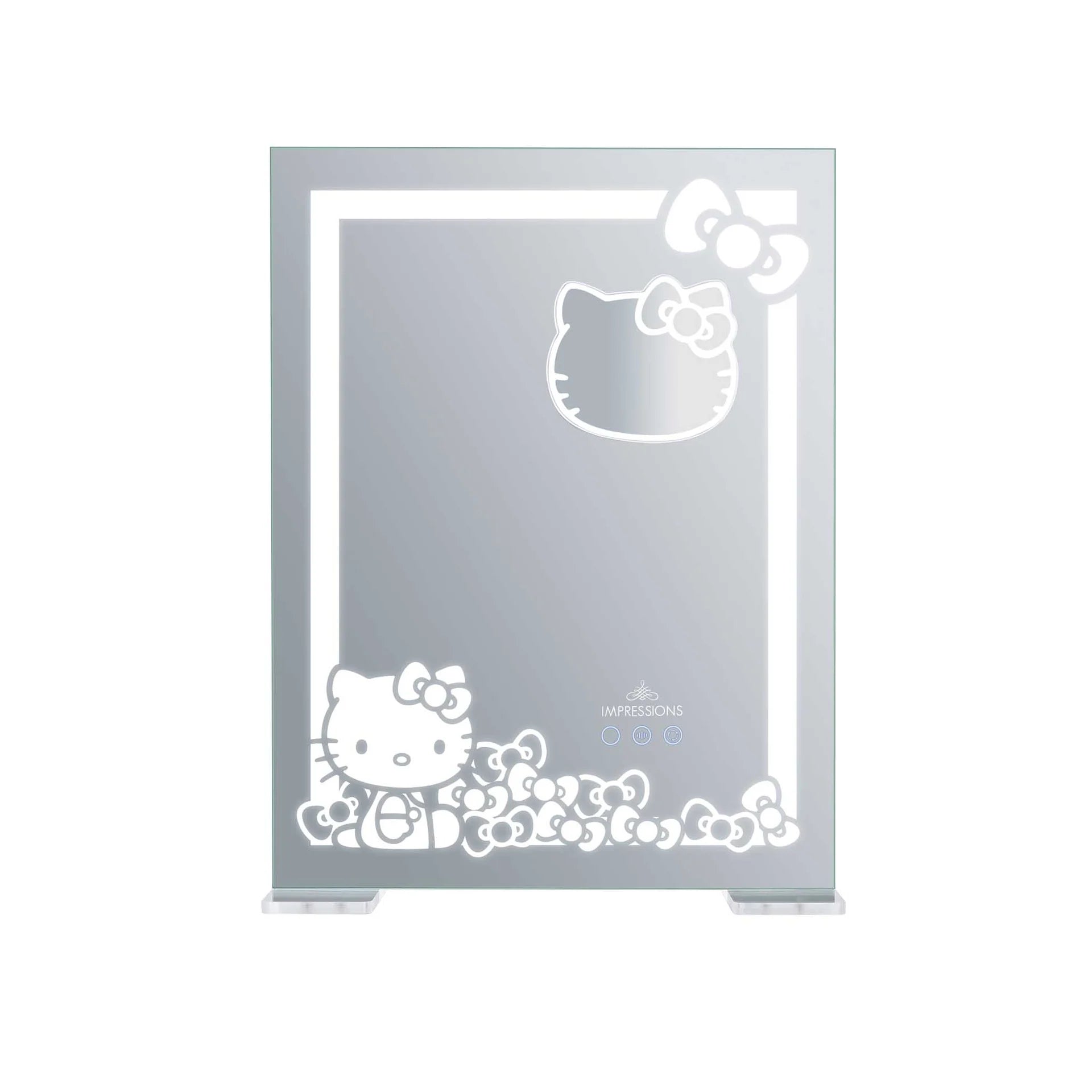 Hello Kitty-themed mirror with brand logo on a white background