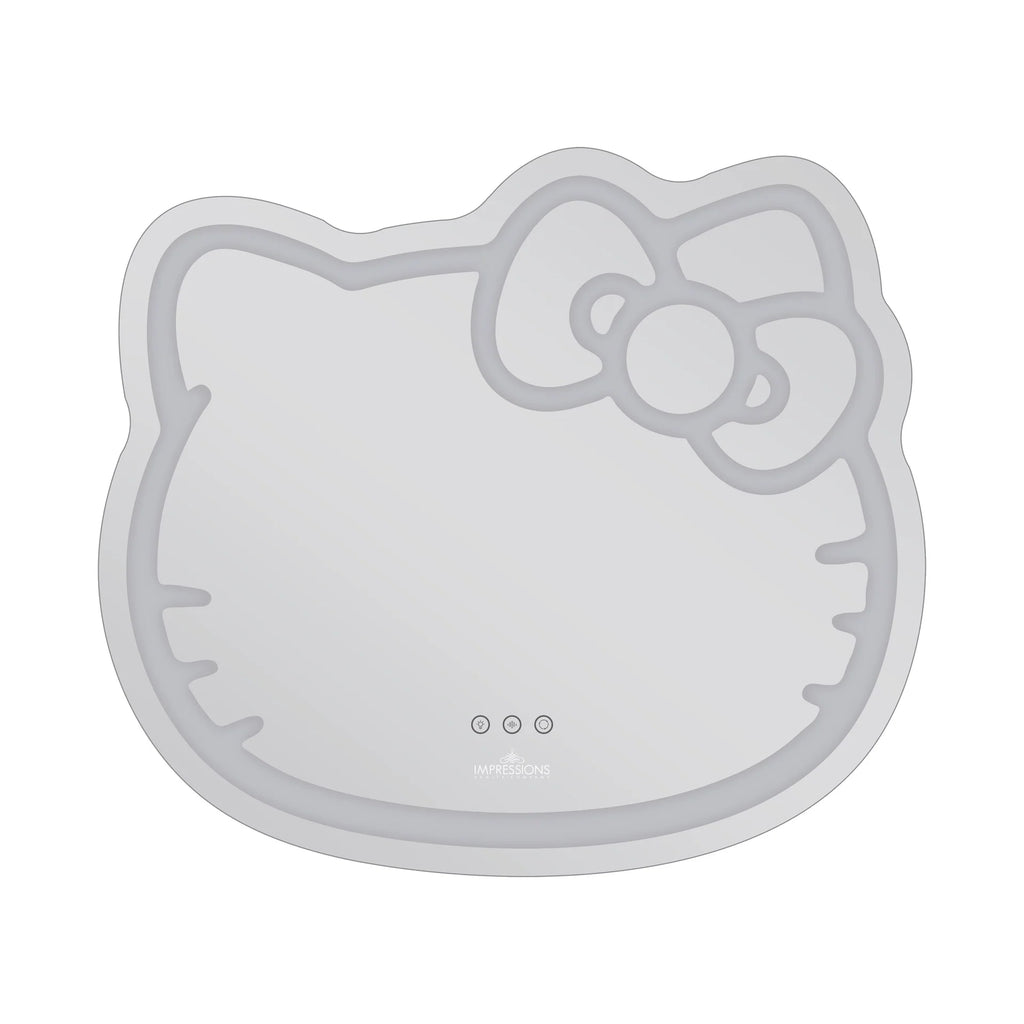 Hello Kitty-shaped device with a bow on a white background