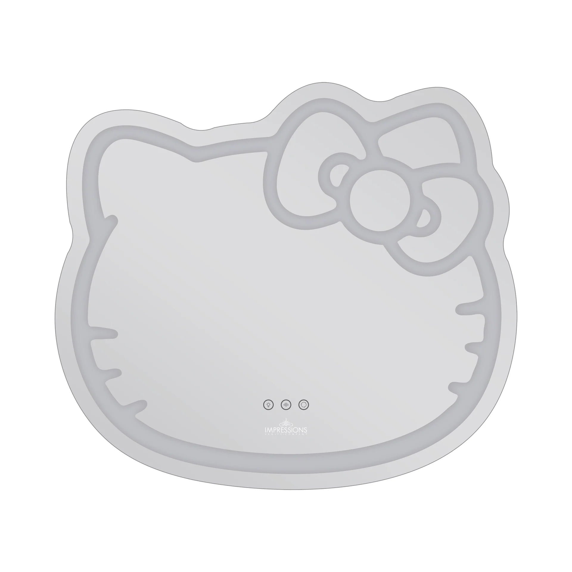 Hello Kitty-shaped device with a bow on a white background