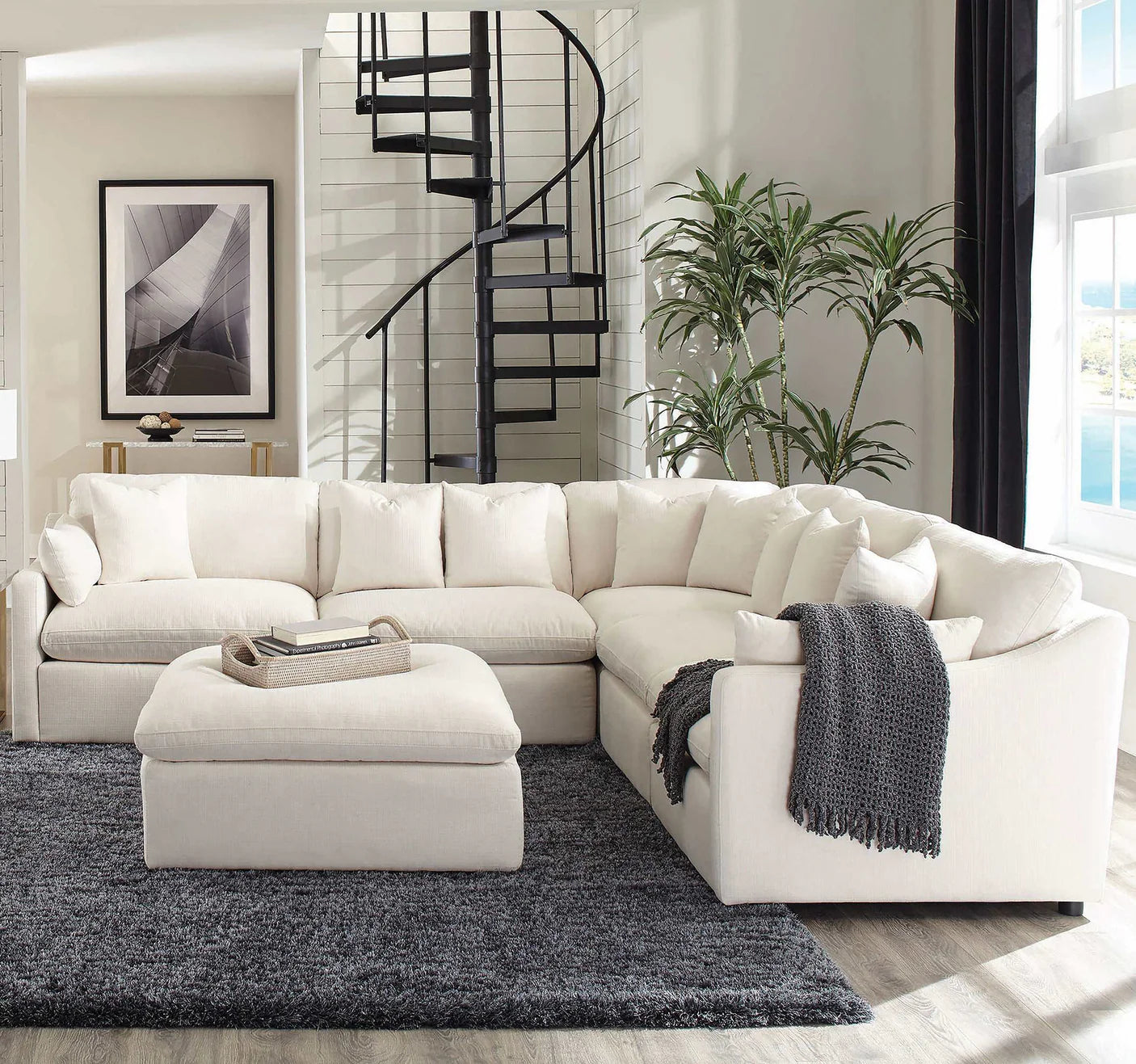 Hobson Ivory 6 Pc Sectional