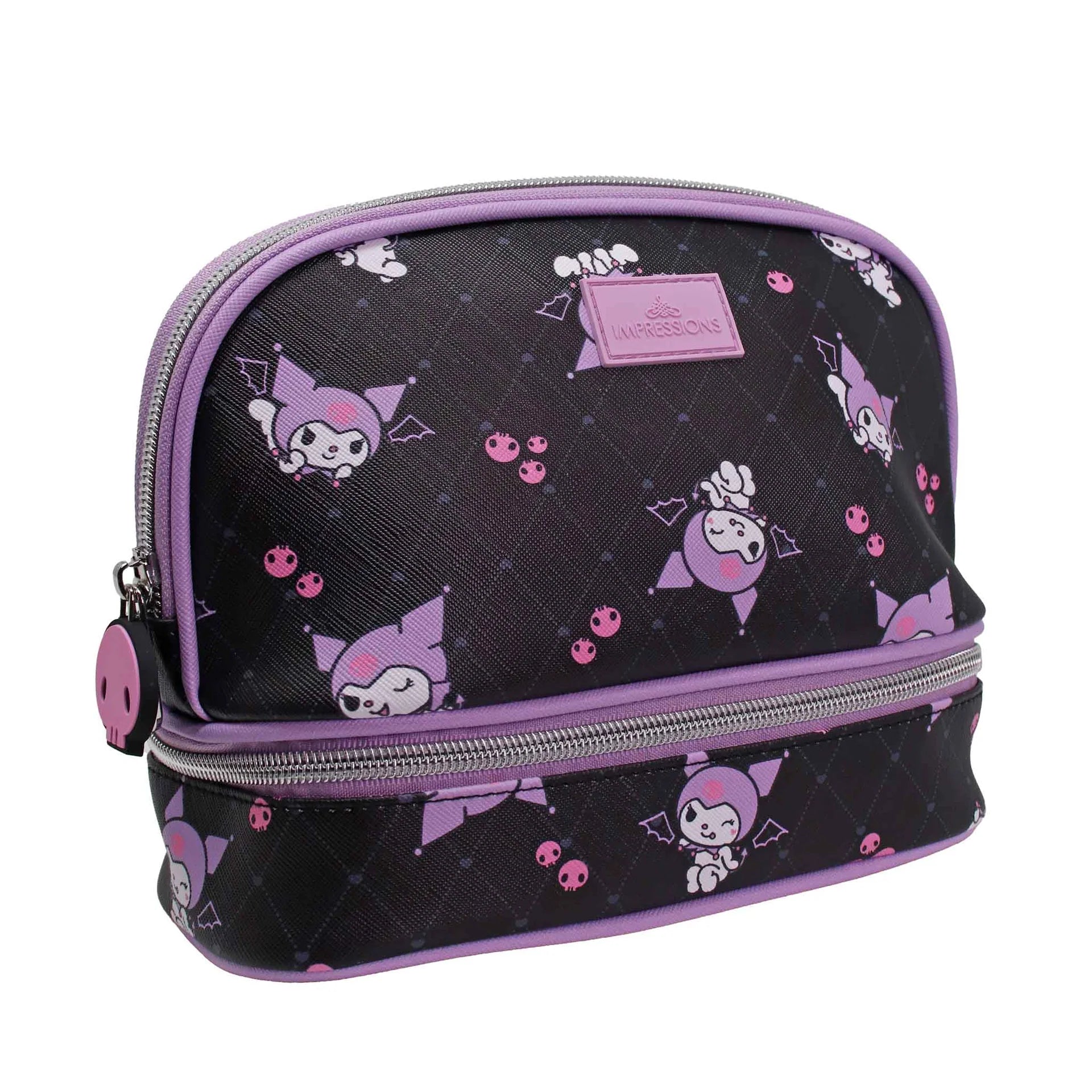 Double-decker pouch with cartoon character design on a white background