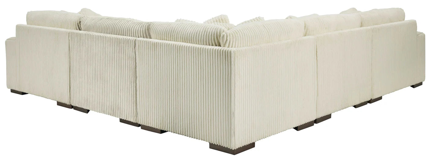 Beige sectional sofa on a white background