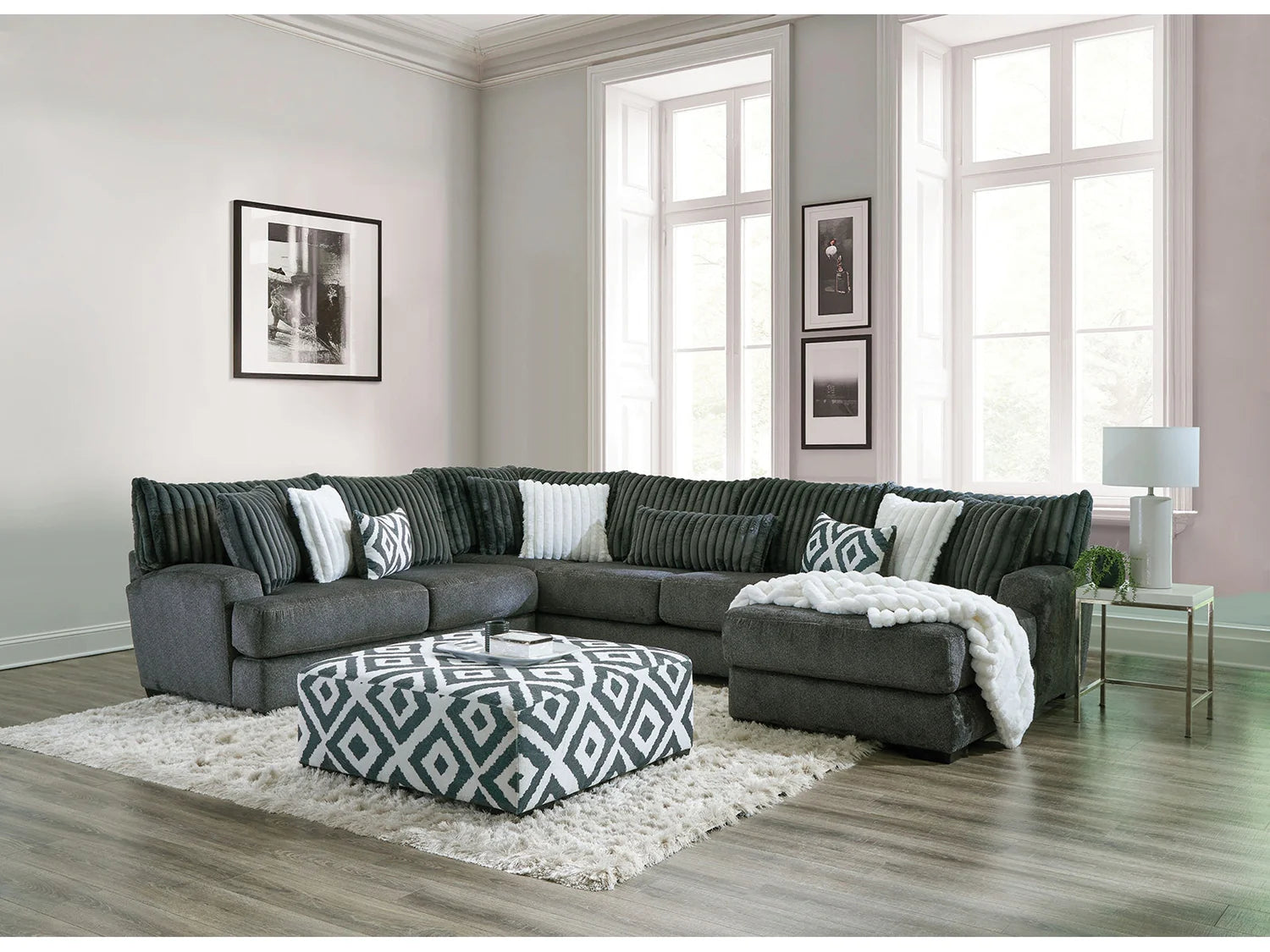 Loughton Gun Metal Sectional