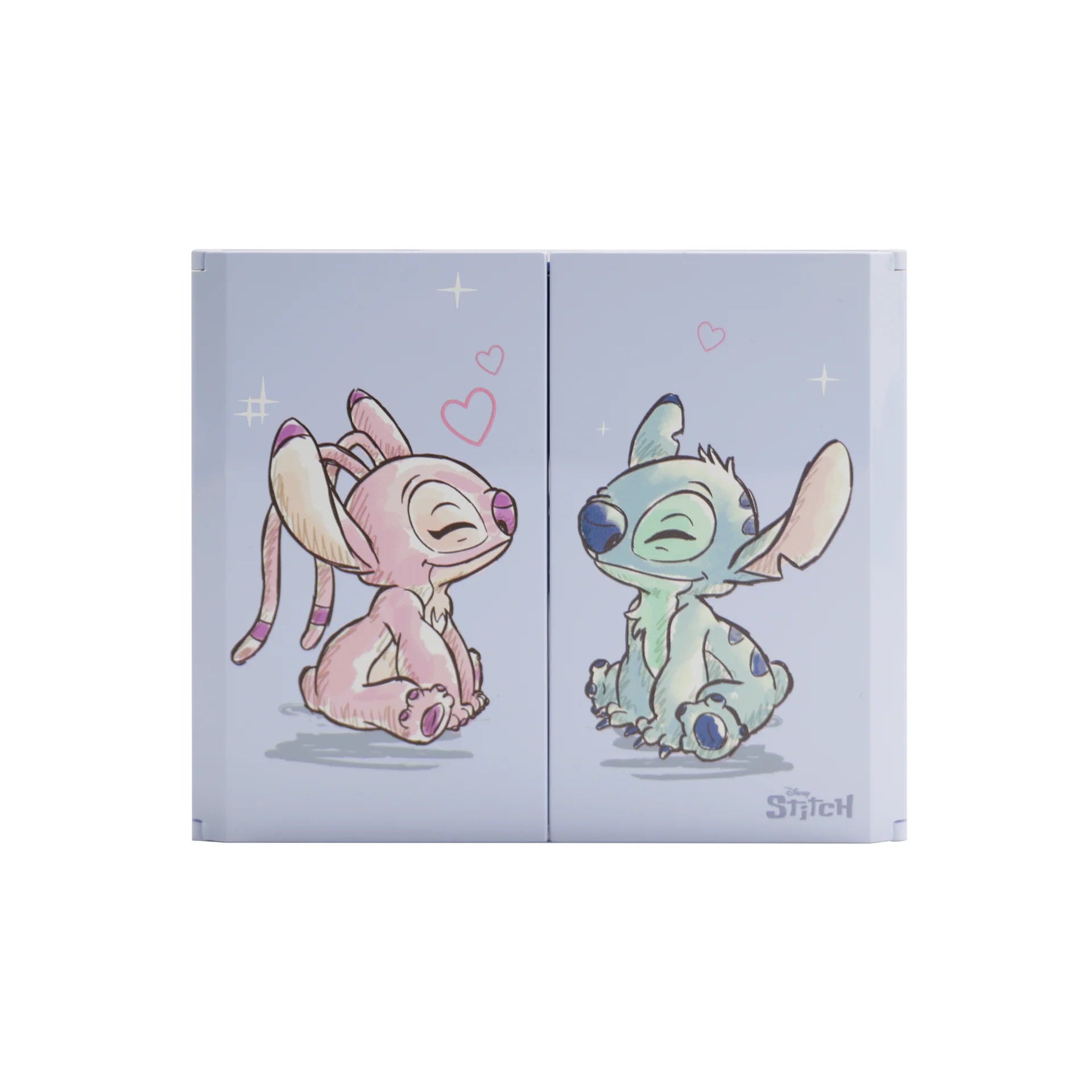 Two cartoon characters on a light blue background with 'Lilo & Stitch' branding.