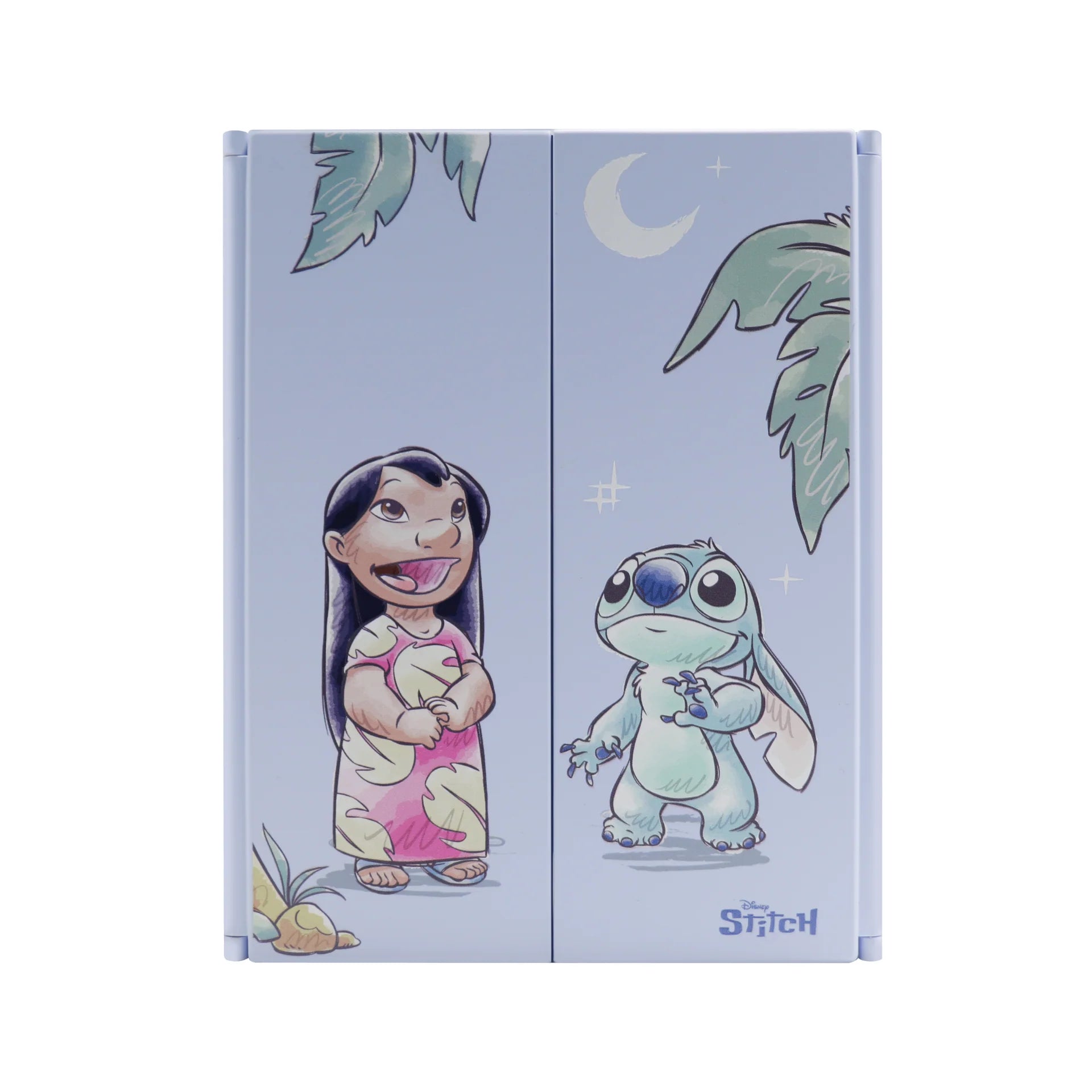 Notebook with cartoon characters on a light blue background
