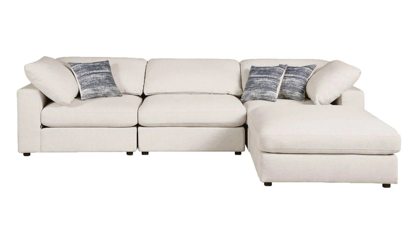 Serene Beige 4pc Modular L Shape Sectional