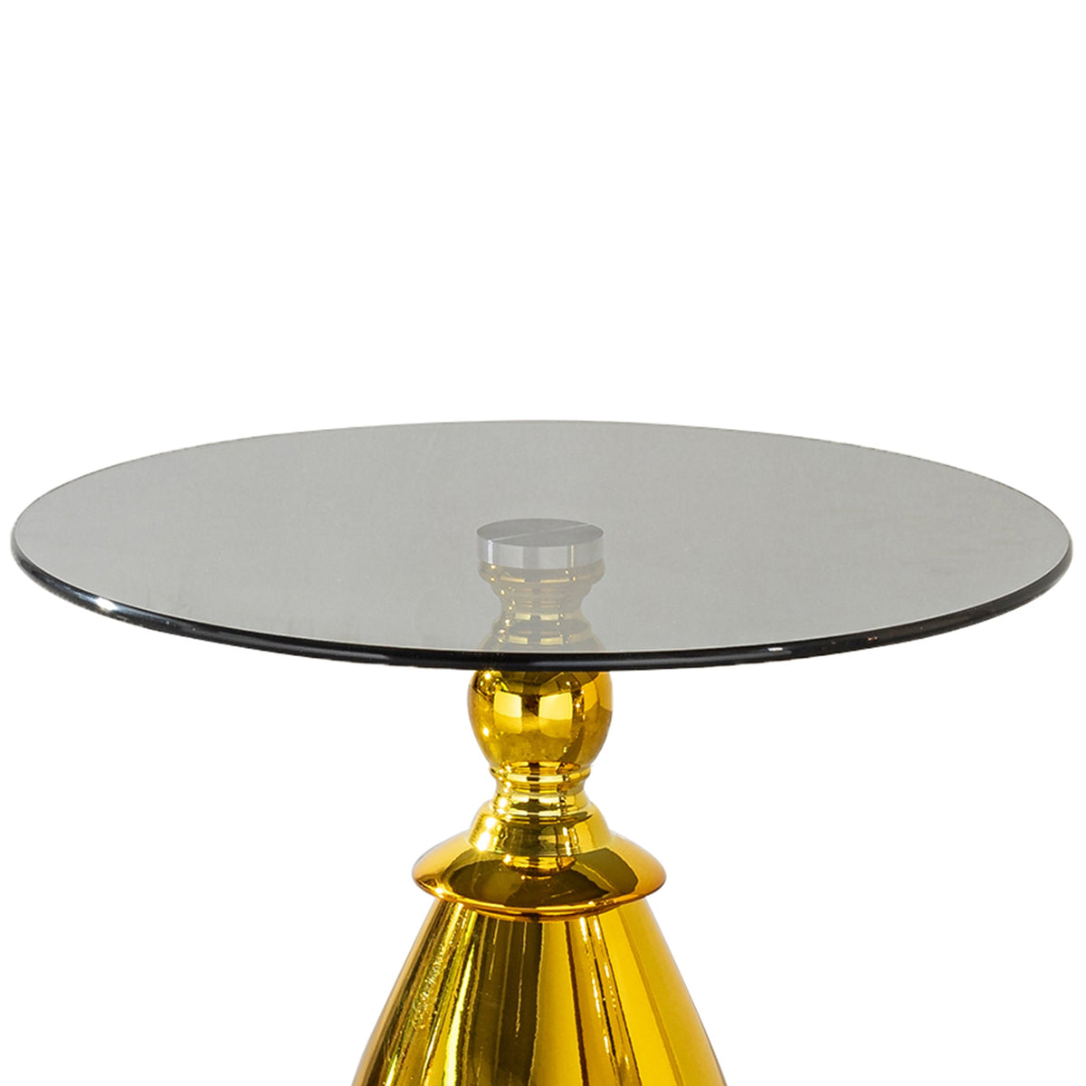 Gray Tempered Glass Side Table