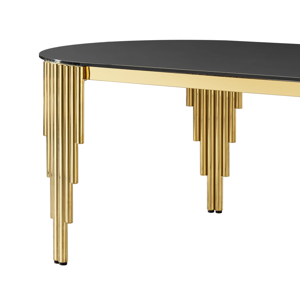 12mm Tempered Black Glass Dining Table