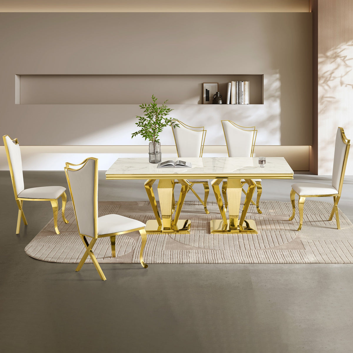 Modern Stainless Steel Dining Table