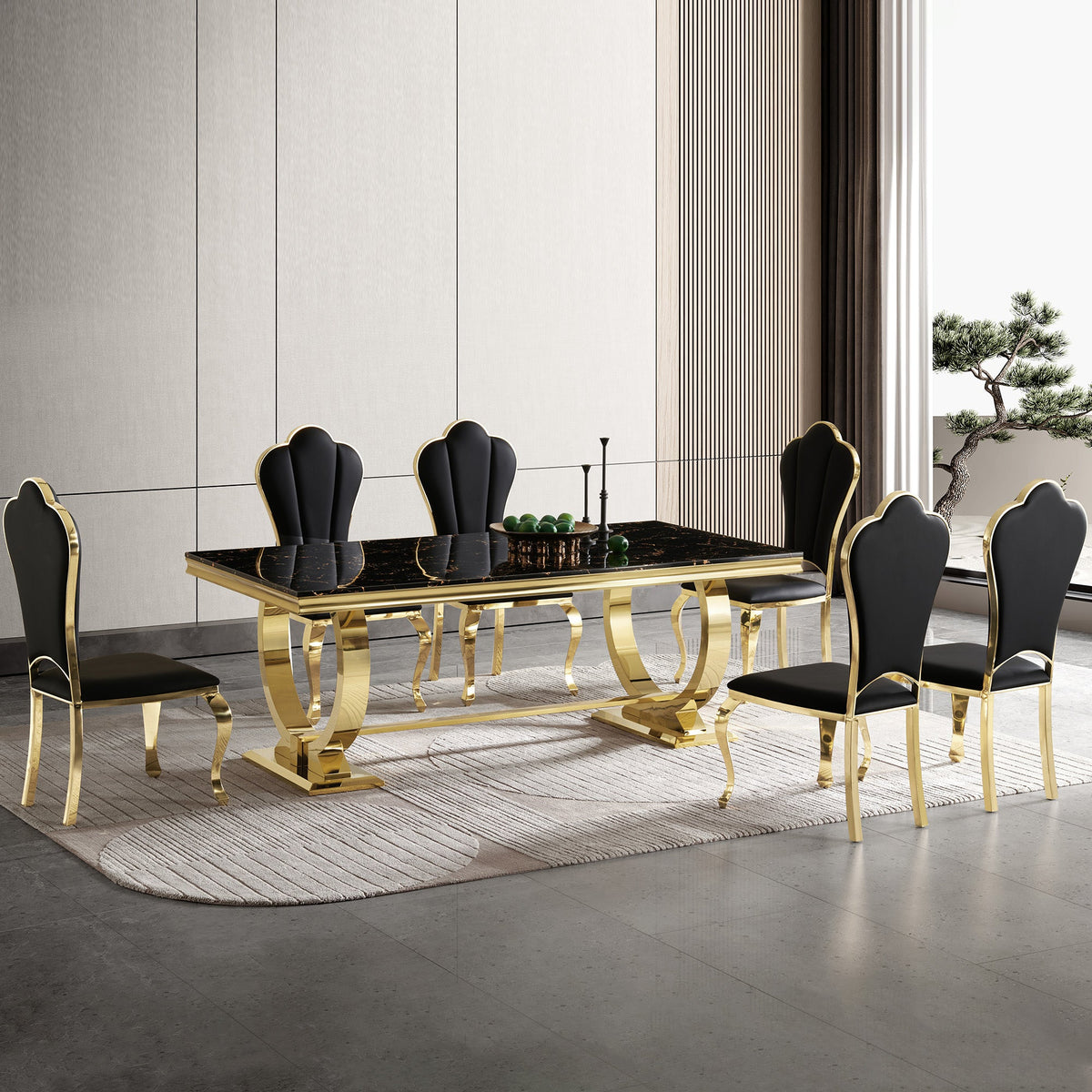 Modern Dining Table with 20mm Marble Top